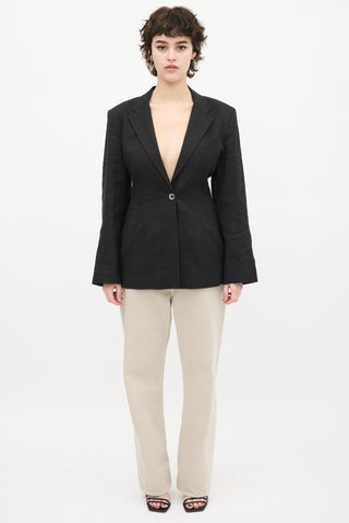 Jacquemus Black Hemp & Wool Blend L'Amour Blazer