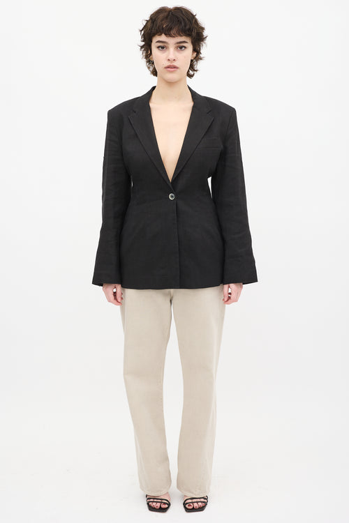 Jacquemus Black Hemp & Wool Blend L'Amour Blazer