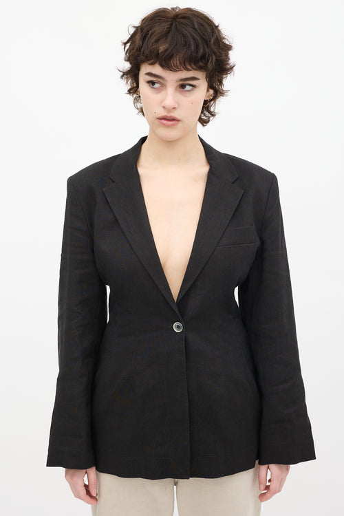 Jacquemus Black Hemp & Wool Blend L'Amour Blazer