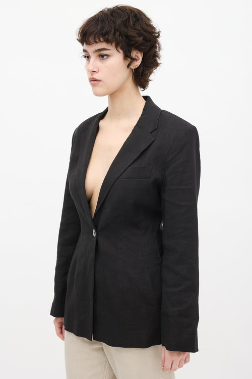 Jacquemus Black Hemp & Wool Blend L'Amour Blazer