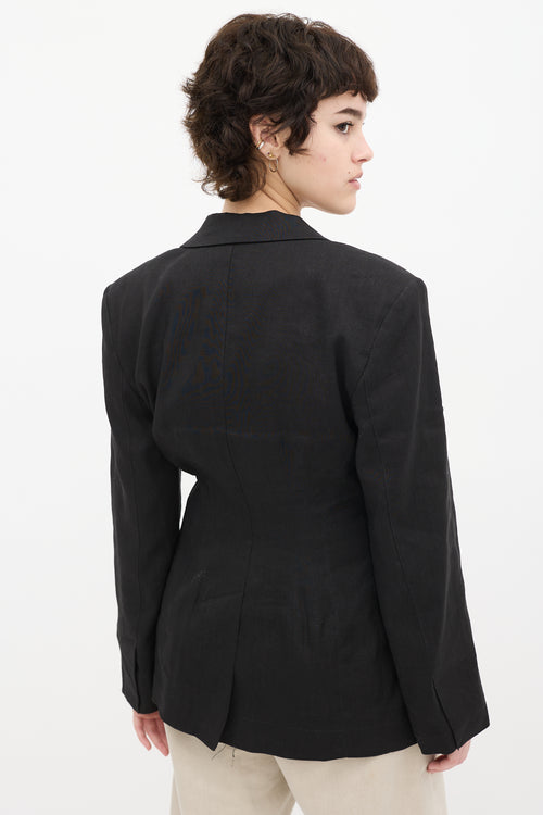 Jacquemus Black Hemp & Wool Blend L'Amour Blazer