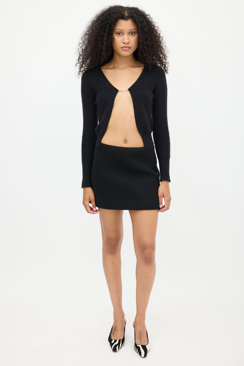 Jacquemus Black Mohair La Maille Neve Logo Cardigan