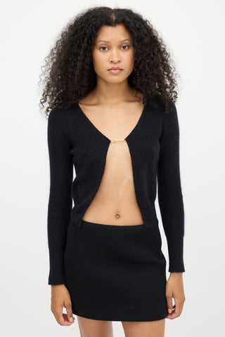 Jacquemus Black Mohair La Maille Neve Logo Cardigan