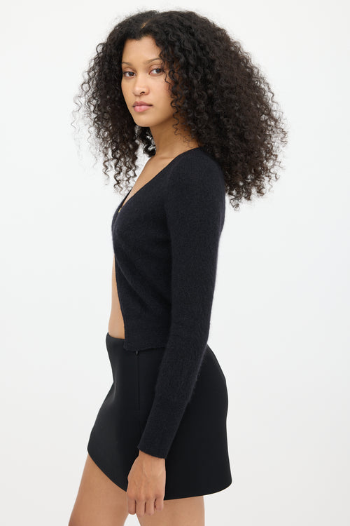 Jacquemus Black Mohair La Maille Neve Logo Cardigan