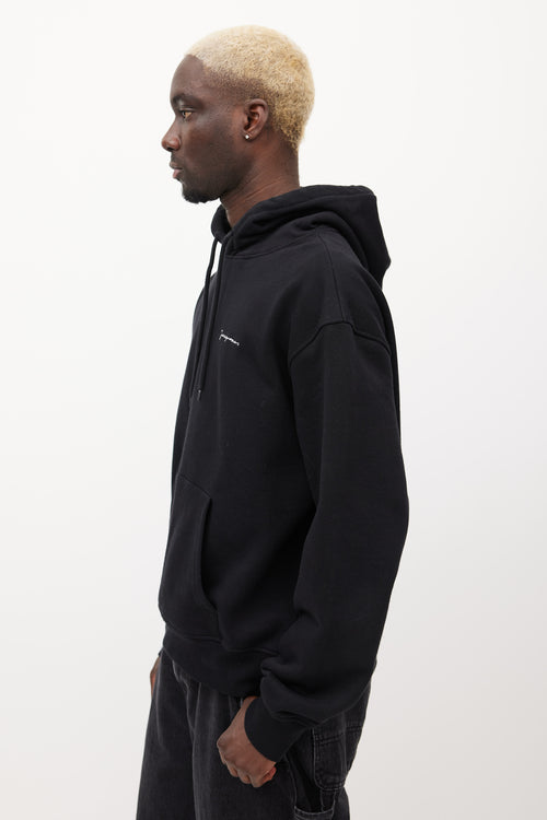 Jacquemus Black & White Embroidered Logo Hoodie