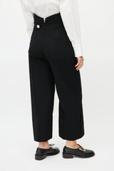 Jacquemus Black Wool Wide Leg Trousers