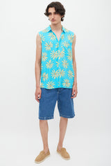 Jacquemus Blue & Green Le Splash Floral Shirt