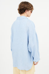 Jacquemus Blue & White La Chemise Santon Check Shirt