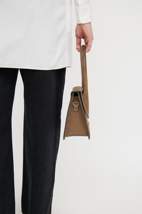 Jacquemus Brown Embossed Le Grand Chiquito Crossbody