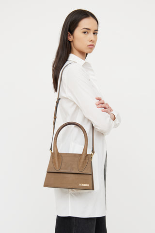 Jacquemus Brown Embossed Le Grand Chiquito Crossbody