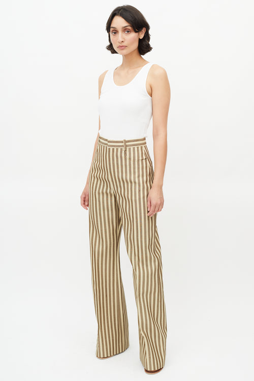 Jacquemus Brown Silk Stripe Le Papier Trouser