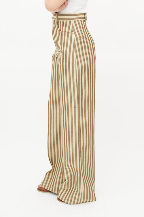 Jacquemus Brown Silk Stripe Le Papier Trouser