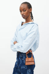 Jacquemus Brown & Beige Leather & Canvas Strap Mini Le Chiquito Bag
