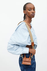 Jacquemus Brown & Beige Leather & Canvas Strap Mini Le Chiquito Bag