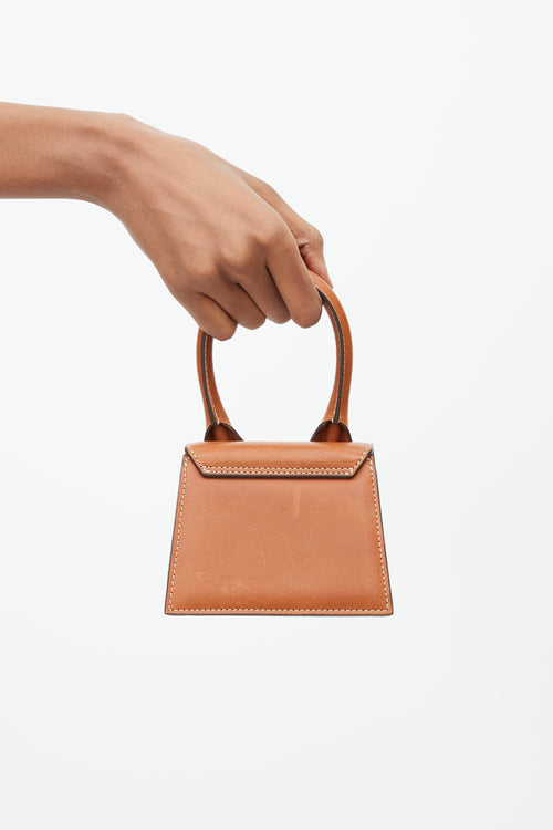 Jacquemus Brown & Beige Leather & Canvas Strap Mini Le Chiquito Bag