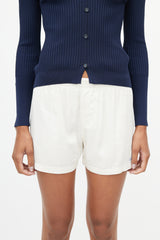 Jacquemus Cream & Blue Logo Short
