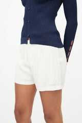 Jacquemus Cream & Blue Logo Short
