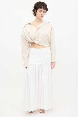 Jacquemus Beige Linen Cropped L'Anée 97 Shirt