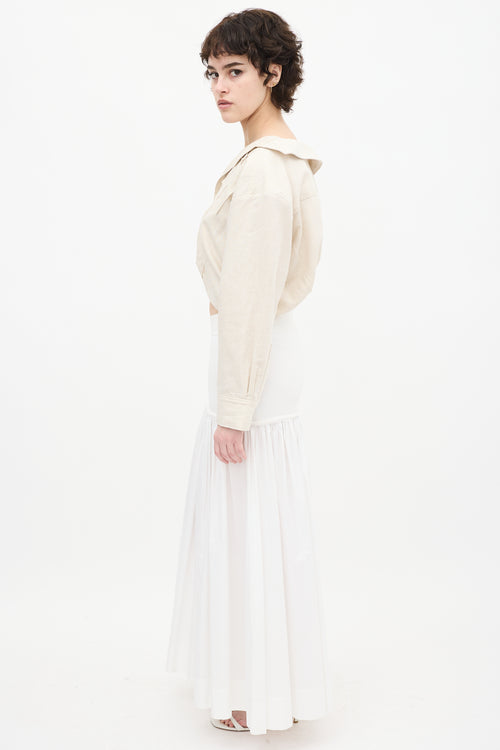 Jacquemus Beige Linen Cropped L'Anée 97 Shirt