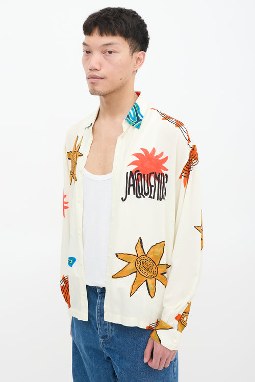 Jacquemus Cream & Multicolour La Chemise Baou Printed Shirt