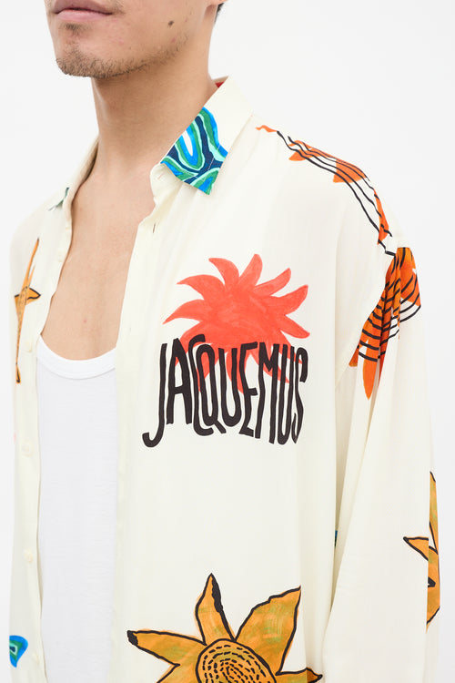 Jacquemus Cream & Multicolour La Chemise Baou Printed Shirt