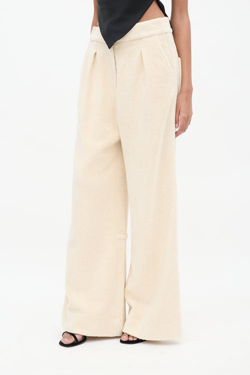 Jacquemus Cream Terry Le Raphia Pant