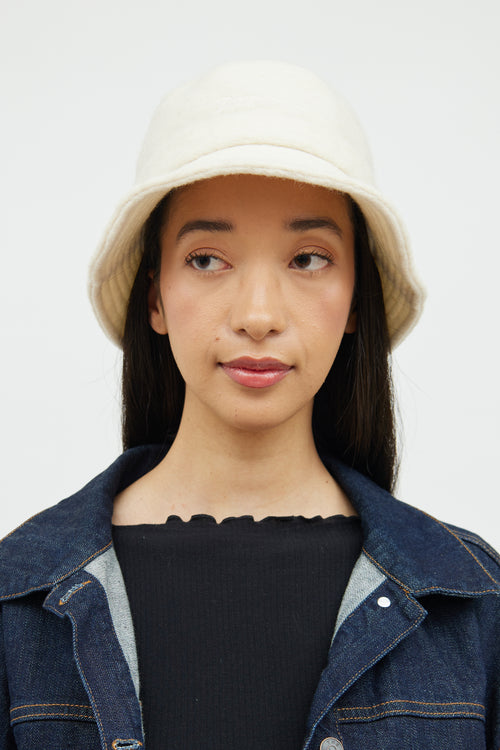 Jacquemus Cream Wool Bucket Hat