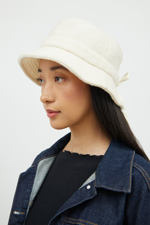 Jacquemus Cream Wool Bucket Hat