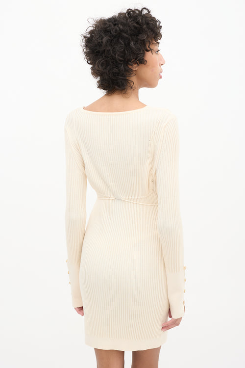 Jacquemus Cream Wool Le Cardigan Lauris Dress