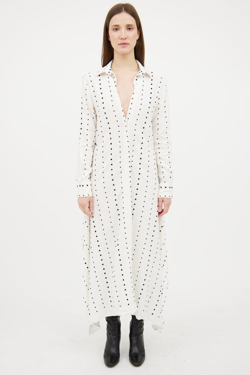 Jacquemus White & Black Le Souk Polka Dot Dress