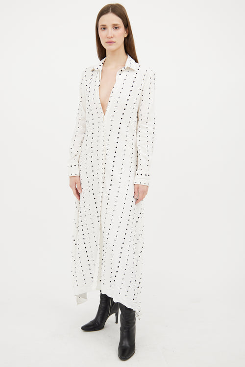 Jacquemus White & Black Le Souk Polka Dot Dress