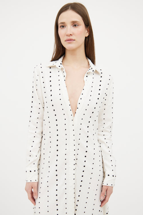 Jacquemus White & Black Le Souk Polka Dot Dress