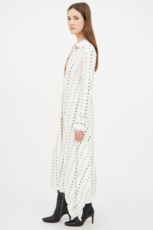 Jacquemus White & Black Le Souk Polka Dot Dress