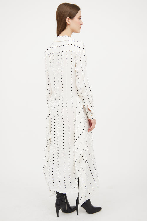 Jacquemus White & Black Le Souk Polka Dot Dress