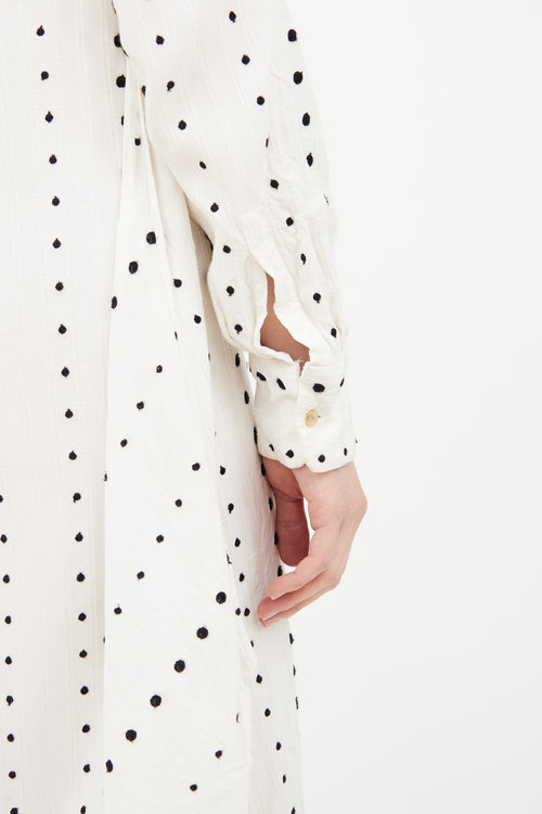 Jacquemus White & Black Le Souk Polka Dot Dress