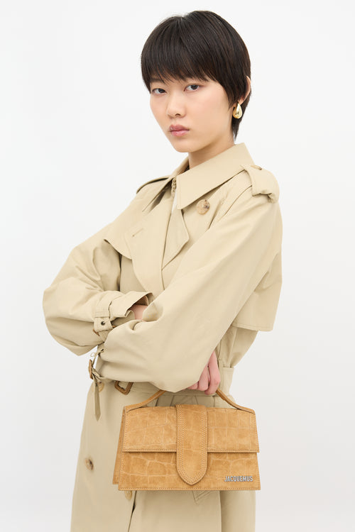 Embossed Suede Le Grand Bambino Bag