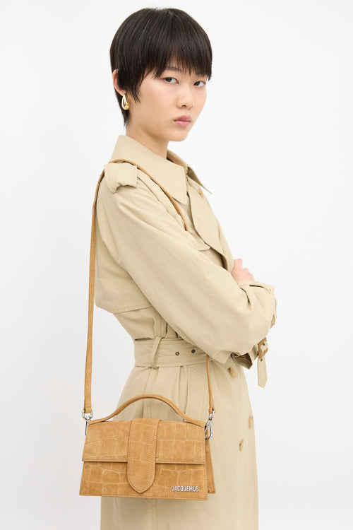 Embossed Suede Le Grand Bambino Bag