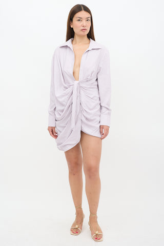 Jacquemus FW 2020 Light Purple La Robe Bahia Shirt Dress