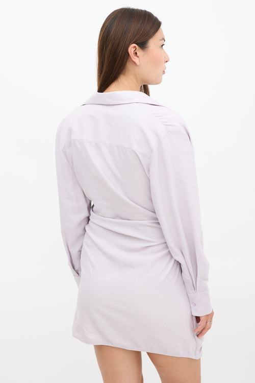 Jacquemus FW 2020 Light Purple La Robe Bahia Shirt Dress