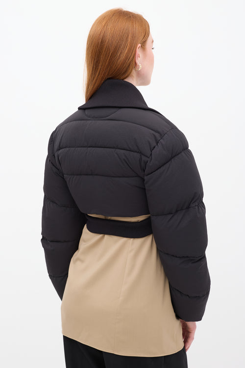 Jacquemus FW 2021 Black Nylon La Doudoune Pralu Cropped Puffer Jacket