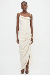 Jacquemus FW 2020 Linen Ruched Dress
