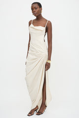 Jacquemus FW 2020 Linen Ruched Dress