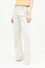 Jacquemus Grey Contrast Stitch Carpenter Trouser