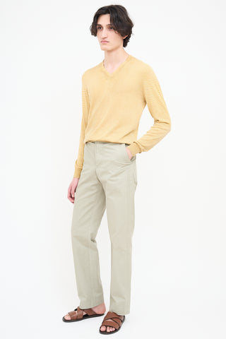 Jacquemus Khaki Green Double Placket Trouser