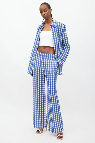 Jacquemus Le Splash Blue & White Gingham Co-Ord Set