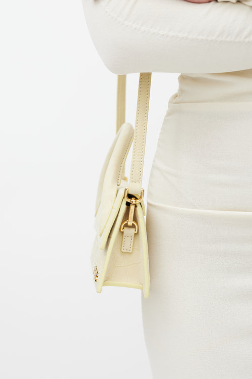 Jacquemus Light Yellow Embossed Leather Le Chiquito Long Bag