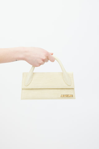 Jacquemus Light Yellow Embossed Leather Le Chiquito Long Bag