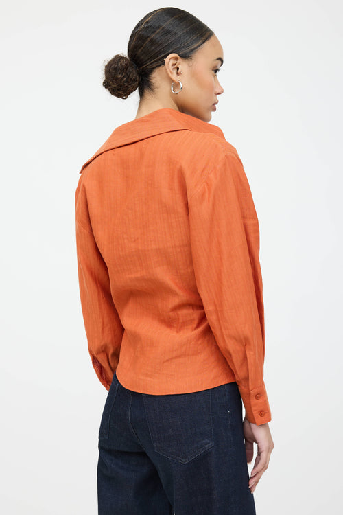 Jacquemus Linen Le Souk Gathered Shirt
