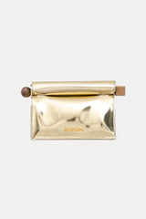 Jacquemus Metallic Leather Rond Carre Clutch