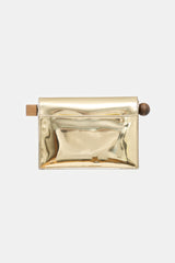 Jacquemus Metallic Leather Rond Carre Clutch